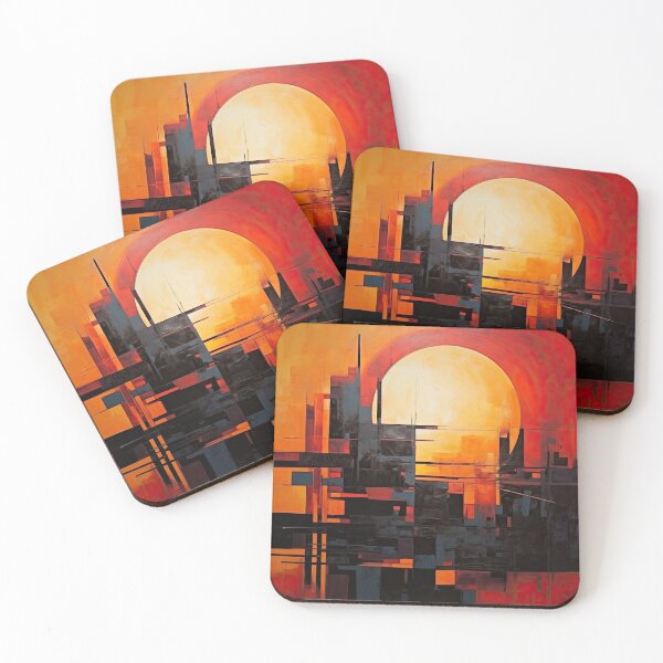 Artikelvorschau, Entdecken Sie "Simplistic & Minimalistic Vintage Sunset" Abstrakte Kunst entworfen und verkauft von ArtificialGenes.