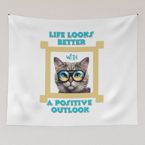 Item preview, Cat With  Positive Outlook  designed and sold by LevelUpYourMotivation.