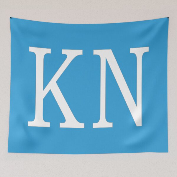 Item preview, KN Initials Monogram Elegant White Letters designed and sold by Jeallan Designs.