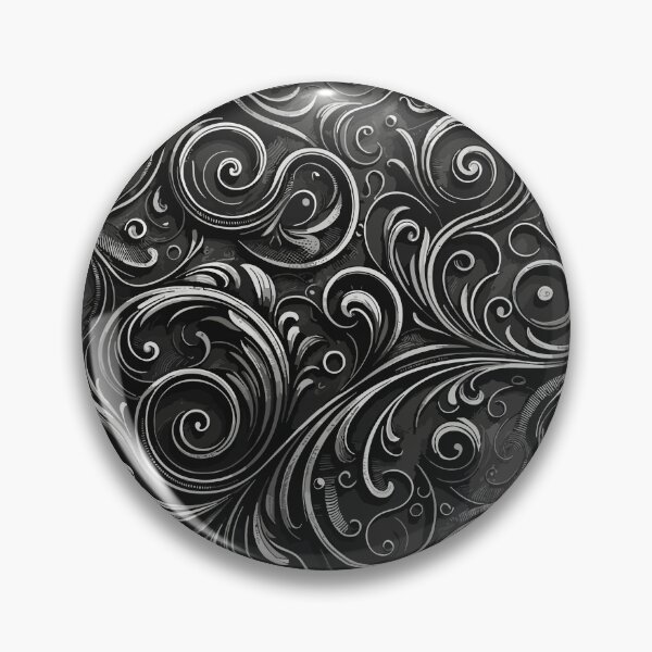 Item preview, Dark Academia Scroll Pattern in Metallic Grunge Charcoal Grey designed and sold by SamJanner.
