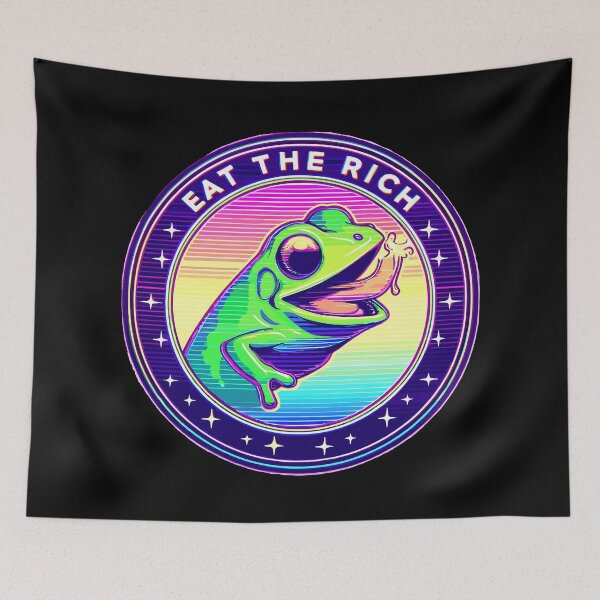 Item preview, Psychedelic Eat the Rich Frog designed and sold by TomFrontierArt.