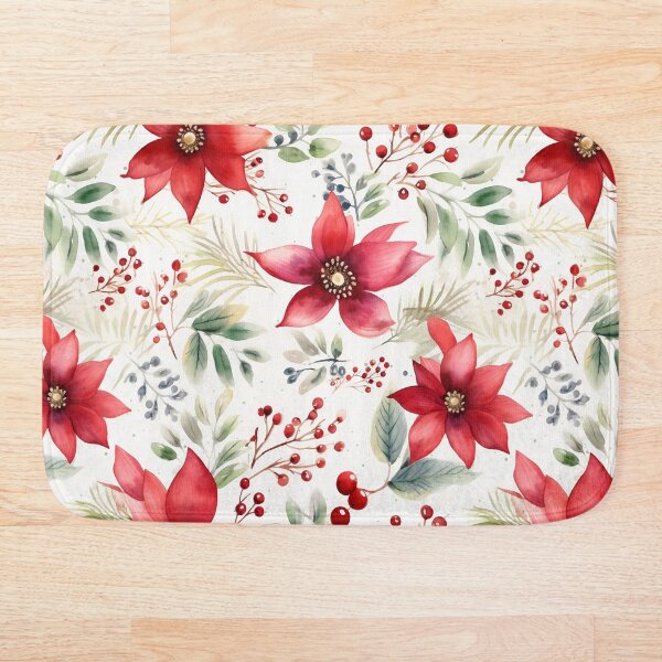 Item preview, Winter floral pattern, red flowers designed and sold by DefauItCube.