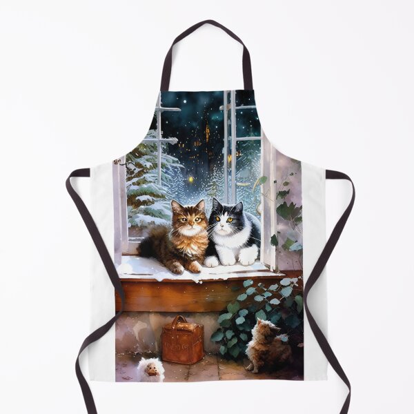 Item preview, AI generated cats by a window on a snowy night designed and sold by Tinkerbell678.