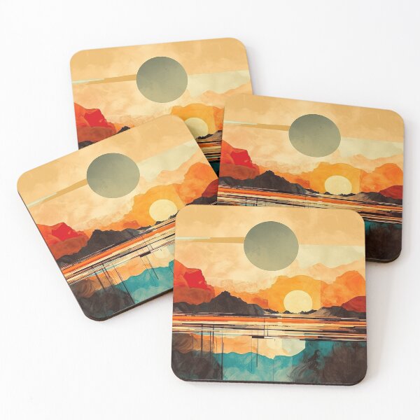 Artikelvorschau, Entdecken Sie "Simplistic & Minimalistic Vintage Sunset" Abstrakte Kunst entworfen und verkauft von ArtificialGenes.