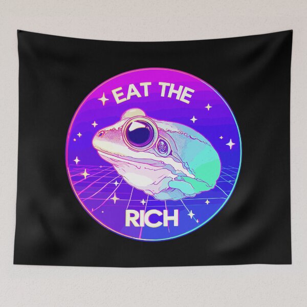 Item preview, Purple Psychedelic Eat the Rich Frog designed and sold by TomFrontierArt.