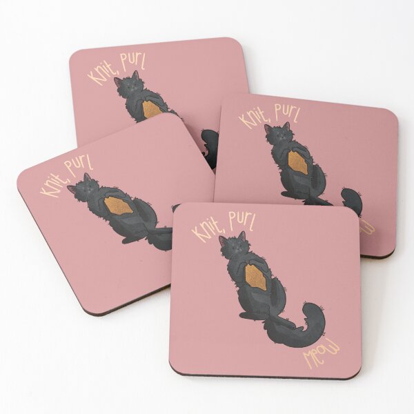 Item preview, Knit, Purl, Meow - Black cat with needles designed and sold by FelineEmporium.