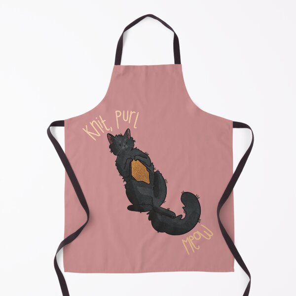 Item preview, Knit, Purl, Meow - Black cat with needles designed and sold by FelineEmporium.