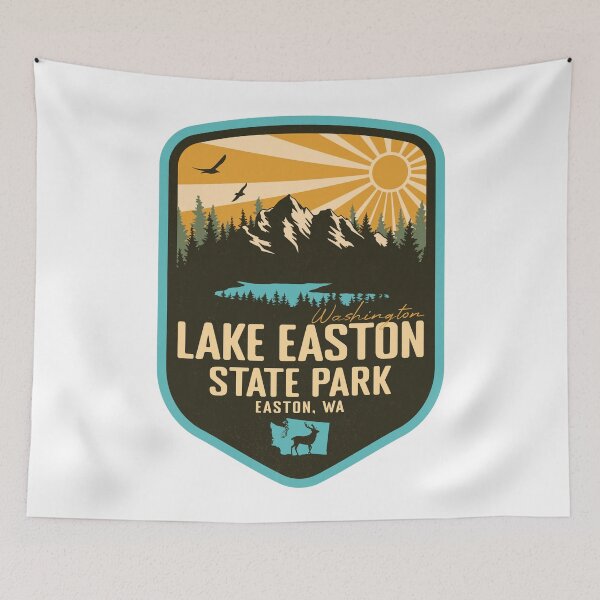 Item preview, Lake Easton State Park Washington - WA Retro Badge Forest and Wilderness  designed and sold by mountainfad.