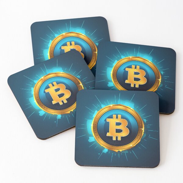 Item preview, GOLD AND BLUE BITCOIN LOGO designed and sold by infinitearte.