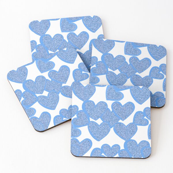 Item preview, Sparkling Glittery Blue Hearts designed and sold by Victoria Rose.