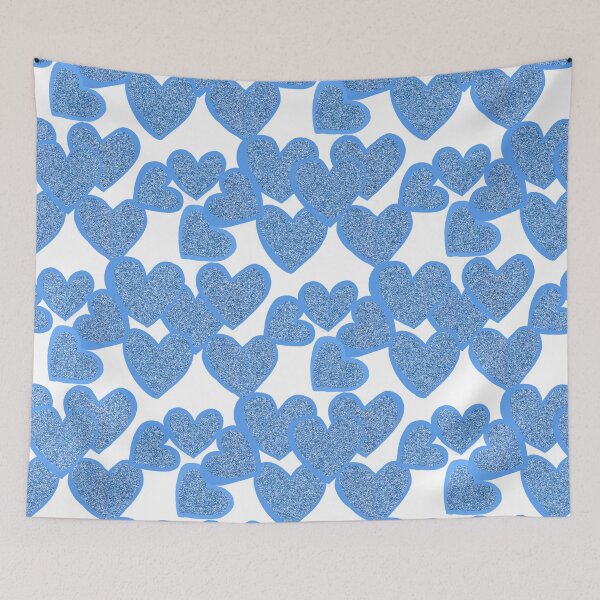 Item preview, Sparkling Glittery Blue Hearts designed and sold by Victoria Rose.
