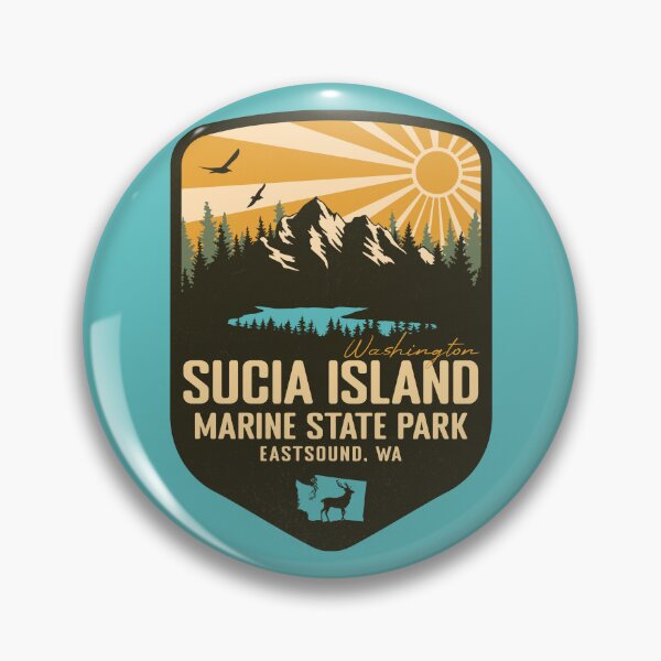 Item preview, Sucia Island Marine State Park Washington - WA Retro Badge Forest and Wilderness  designed and sold by mountainfad.