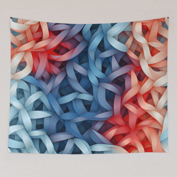 Item preview, Colorful Interwoven Ribbons Wallpaper designed and sold by VectorPlace.