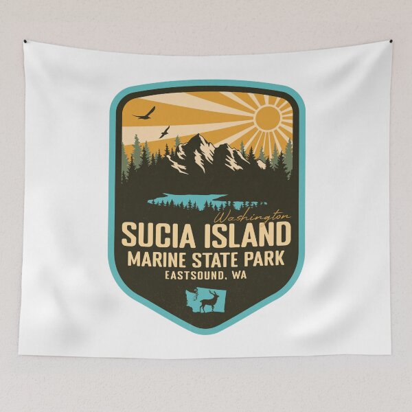 Item preview, Sucia Island Marine State Park Washington - WA Retro Badge Forest and Wilderness  designed and sold by mountainfad.