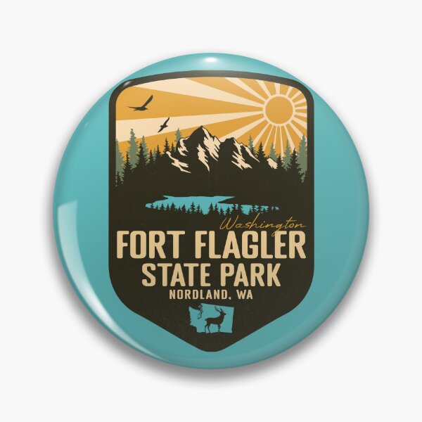 Item preview, Fort Flagler State Park Washington - WA Retro Badge Forest and Wilderness  designed and sold by mountainfad.