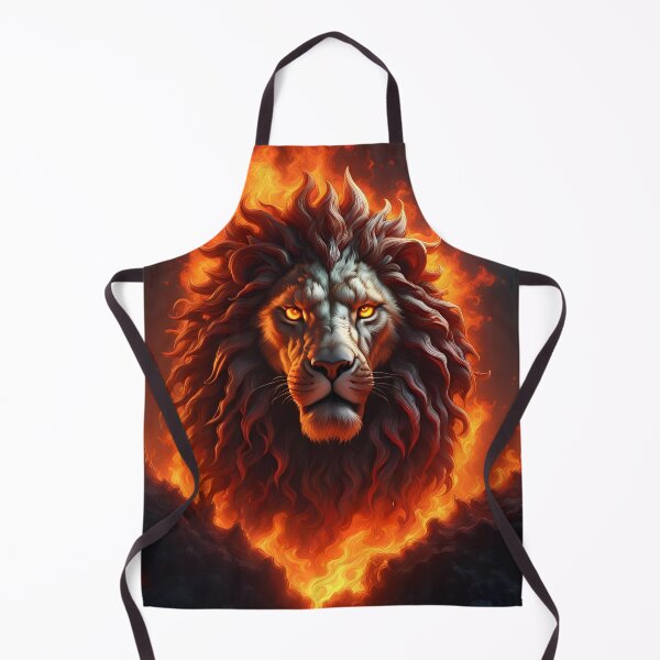 Item preview, Lion head surrounded by flames, sharp details designed and sold by Marcu Ioachim.