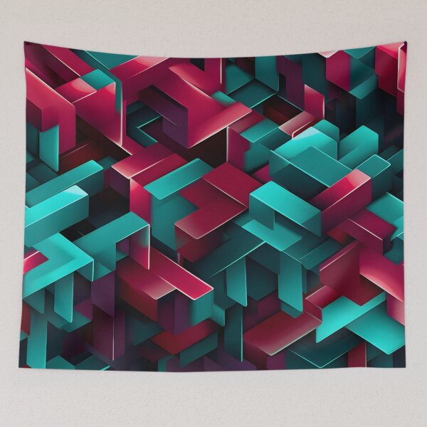 Item preview, 3D Geometric Maze Wallpaper designed and sold by VectorPlace.