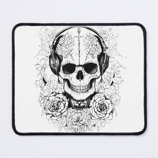 Item preview, Tattoo design of Skull with Headphones designed and sold by Trendi Kloset.