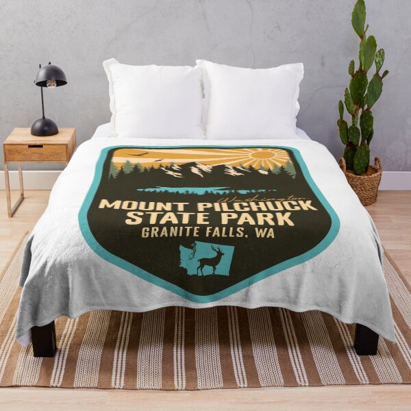 Item preview, Parque Estatal Mount Pilchuck Washington - WA Retro Badge Bosque y naturaleza designed and sold by mountainfad.