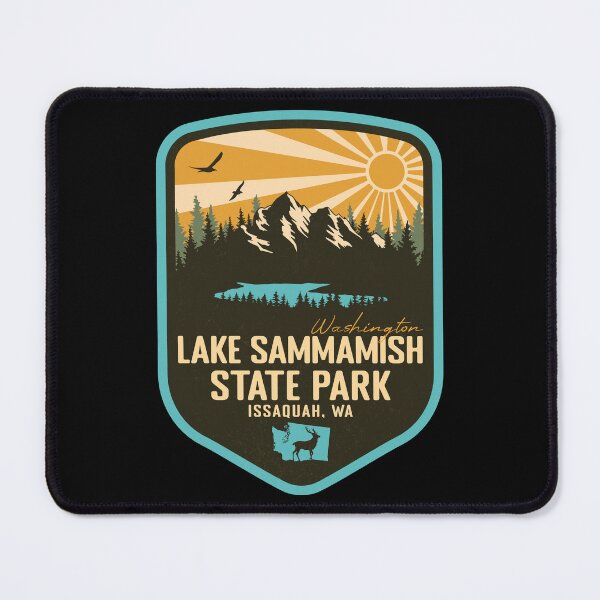 Item preview, Lake Sammamish State Park Washington - WA Retro Badge Forest and Wilderness designed and sold by mountainfad.