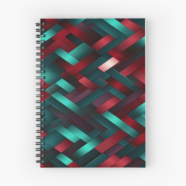 Item preview, Crimson and Teal Geometric Depth Wallpaper designed and sold by VectorPlace.
