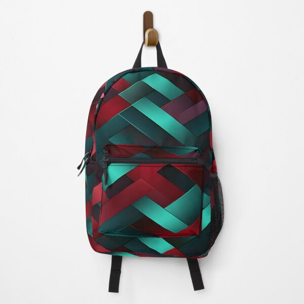 Item preview, Crimson and Teal Geometric Depth Wallpaper designed and sold by VectorPlace.