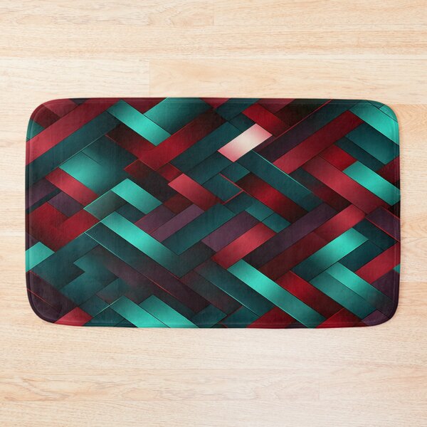 Item preview, Crimson and Teal Geometric Depth Wallpaper designed and sold by VectorPlace.