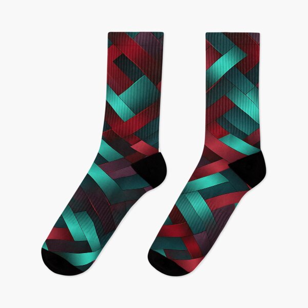 Item preview, Crimson and Teal Geometric Depth Wallpaper designed and sold by VectorPlace.