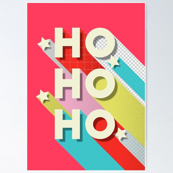 Item preview, HO HO HO Christmas Typography - red designed and sold by ShowMeMars.