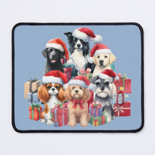 Item preview, Christmas Dog Party Watercolour designed and sold by barksandsqueaks.