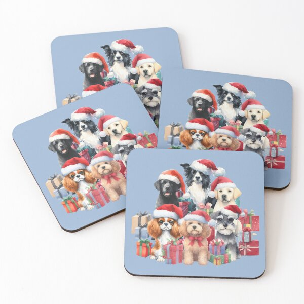 Item preview, Christmas Dog Party Watercolour designed and sold by barksandsqueaks.