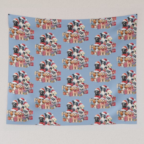 Item preview, Christmas Dog Party Watercolour designed and sold by barksandsqueaks.