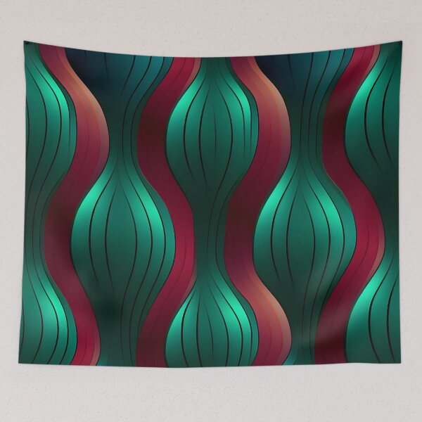 Item preview, Elegant Wavy Stripes Illusion Wallpaper designed and sold by VectorPlace.