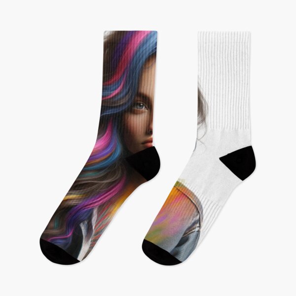 Item preview, Vibrance in Detail: A Hyper-Realistic Portrait with a Colorful Twist designed and sold by masquetea.