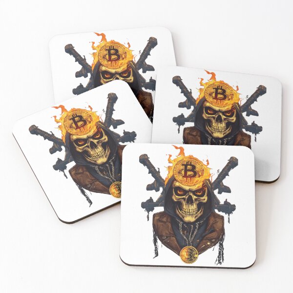 Item preview, Ghost Rider with Bitcoin eyes designed and sold by Trendi Kloset.