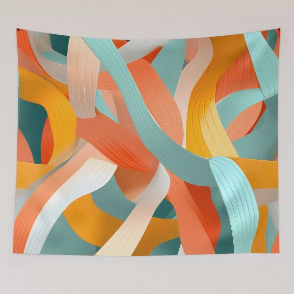 Item preview, Vibrant Twisting Ribbon Art Wallpaper designed and sold by VectorPlace.
