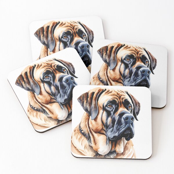 Artikelvorschau, Aquarellbild eines englischen Mastiff-Hundes entworfen und verkauft von Petalandfur.