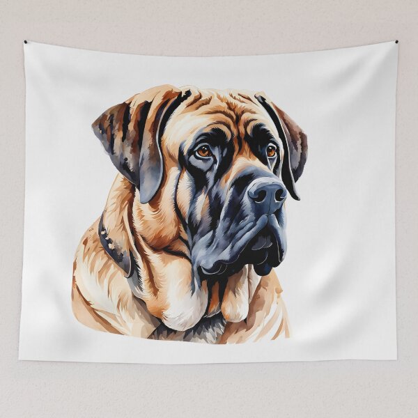 Artikelvorschau, Aquarellbild eines englischen Mastiff-Hundes entworfen und verkauft von Petalandfur.