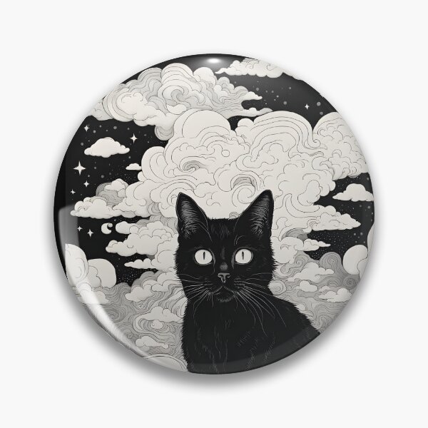 Item preview, Black Cat art retro vintage colorful sunset  designed and sold by Catophile.