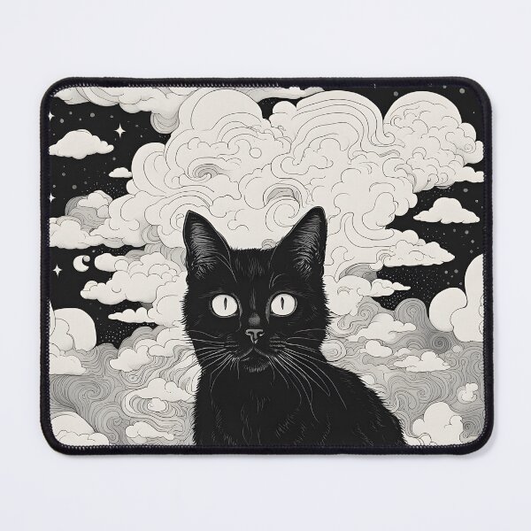 Item preview, Black Cat art retro vintage colorful sunset designed and sold by Catophile.