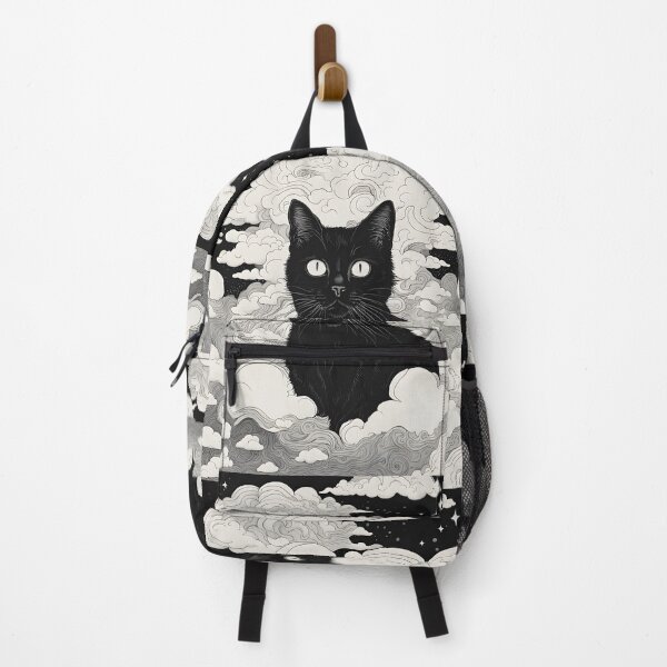 Item preview, Black Cat art retro vintage colorful sunset  designed and sold by Catophile.