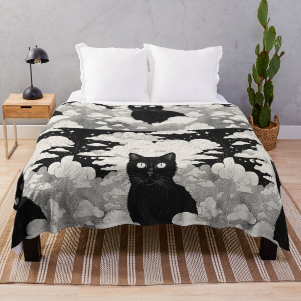 Item preview, Black Cat art retro vintage colorful sunset  designed and sold by Catophile.