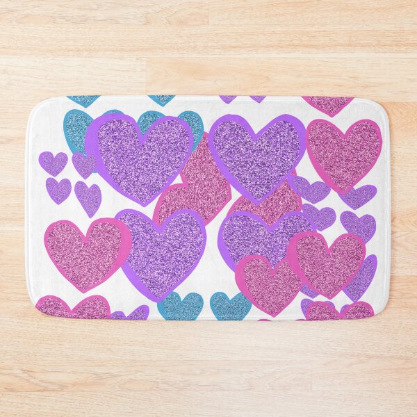 Item preview, Hand-drawn glittery hearts in pink, blue, and purple designed and sold by Victoria Rose.
