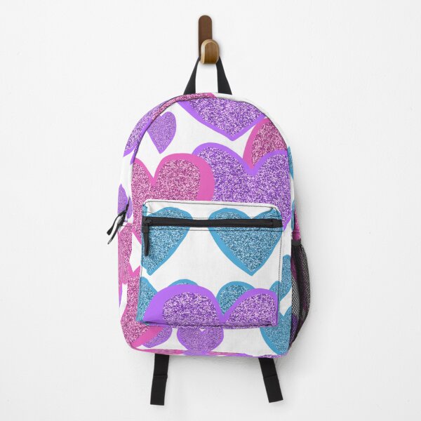Item preview, Hand-drawn glittery hearts in pink, blue, and purple designed and sold by Victoria Rose.