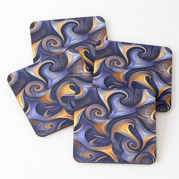 Item preview, Sapphire and Gold Swirls Abstract Wallpaper designed and sold by VectorPlace.