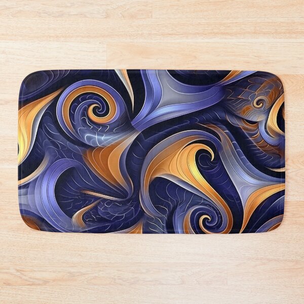Item preview, Sapphire and Gold Swirls Abstract Wallpaper designed and sold by VectorPlace.