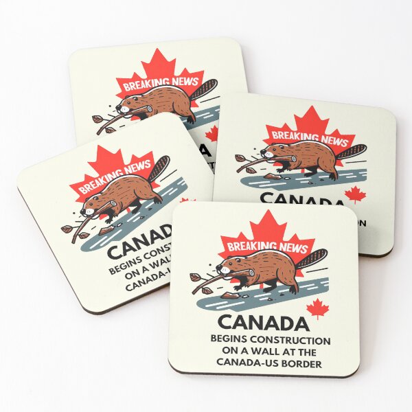 Item preview, Canada Begins Construction on Border Wall Funny Beaver designed and sold by HowToCanadian.