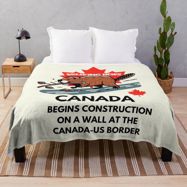 Item preview, Canada Begins Construction on Border Wall Funny Beaver designed and sold by HowToCanadian.