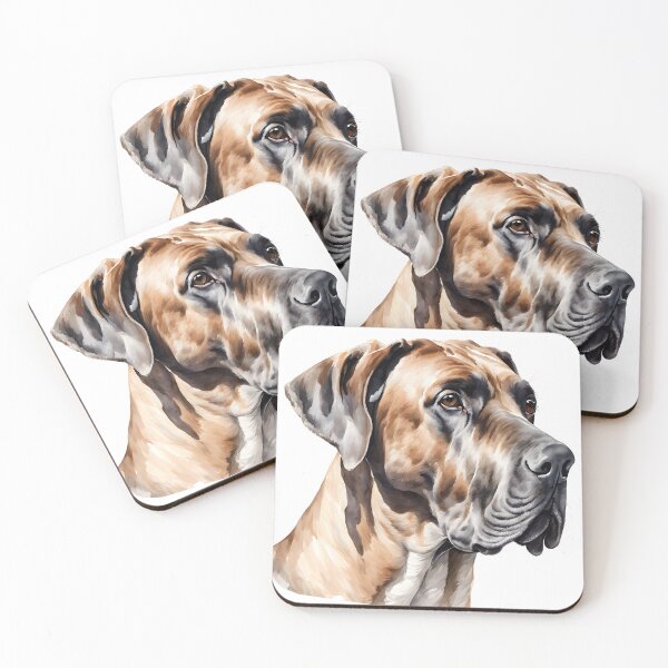 Item preview, Watercolor picture of a Great Dane Dog designed and sold by Petalandfur.