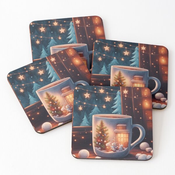 Item preview, mug with cocoa and marshmallows designed and sold by aipaint.
